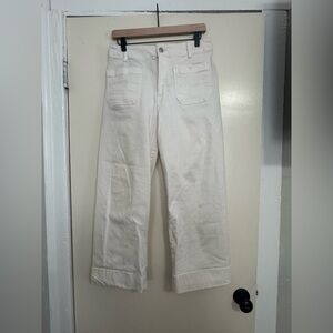 LC Lauren Conrad Cream Wide-Leg Cropped Pants